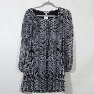 Speechless Juniors Black White Animal Zebra Print Mini Dress Size Medium NWT